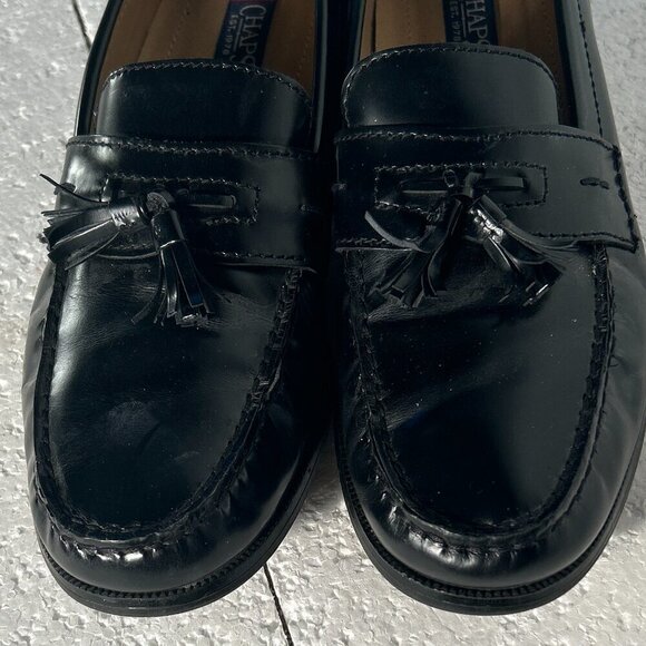 Chaps Ralph Lauren Men SZ11 Black leather tassel loafers Old Money Preppy Career main image 5